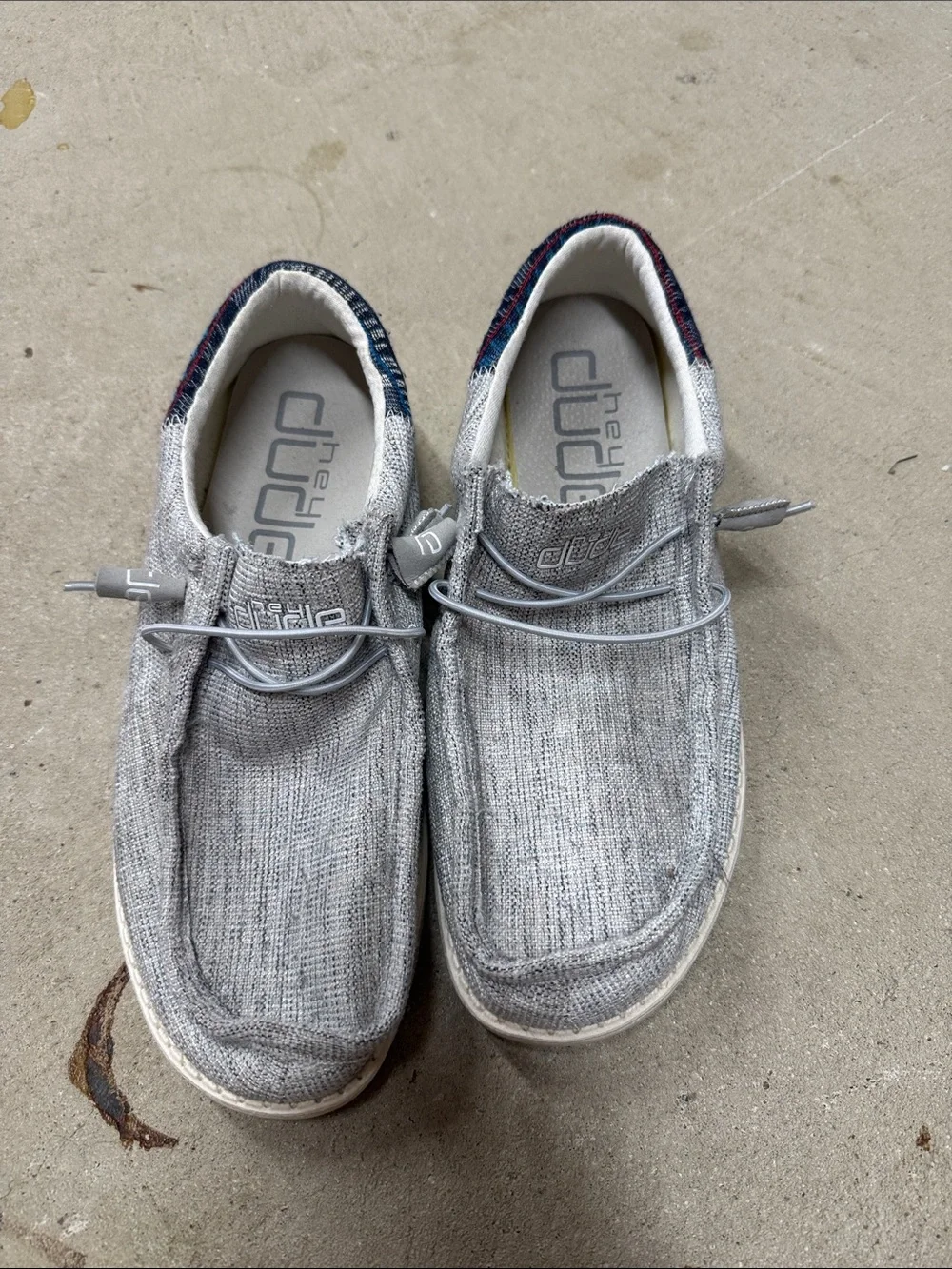 Hey Dude Light Gray Knit Slip-On Loafers